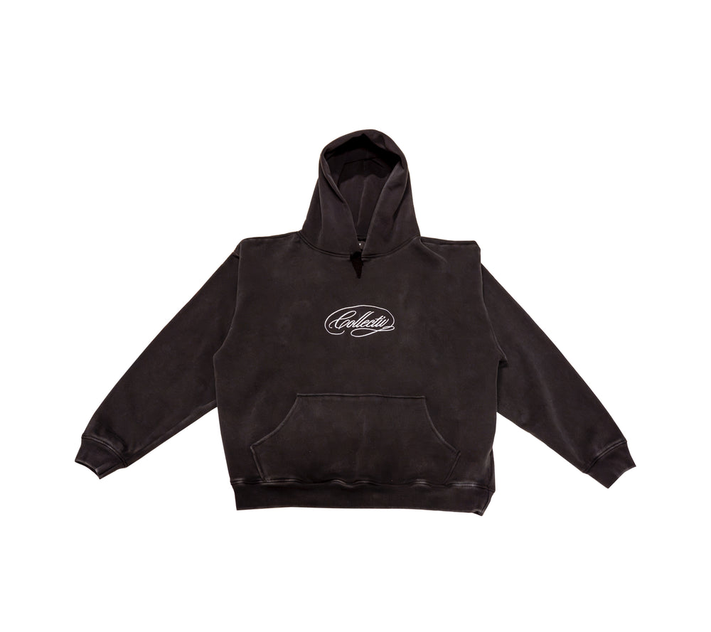 CURSIVE HOODIE - VINTAGE BLACK