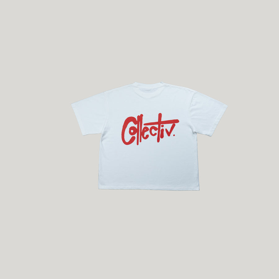 Signature Tee - White/ Red